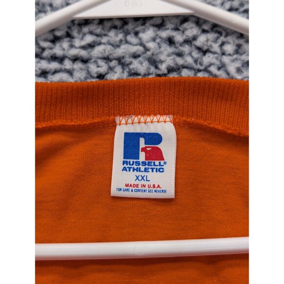 VTG Russell Athletic Baltimore Orioles Shirt Mens XXL Logo USA Distressed Orange - Picture 16 of 16